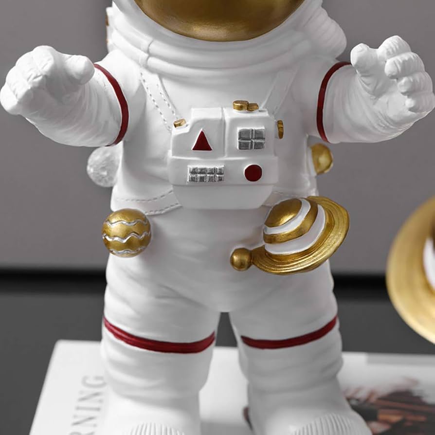 月ロケットと宇宙飛行士の置物　金属製　作家もの オブジェ・置物 | space products